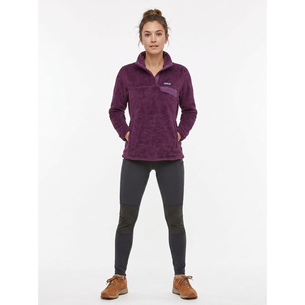 Patagonia Women's Pullover Re-Tool Snap-T Polartec Fleece Jacket Mauve Purple XS
